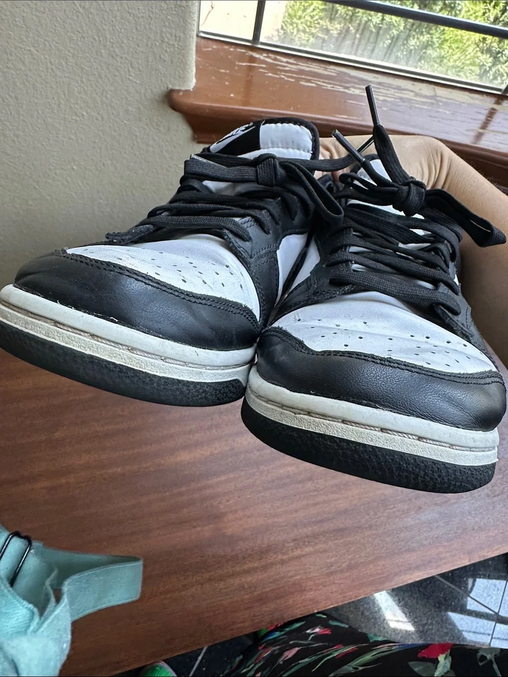 Nike Black and White Low-Top Sneakers with Black Laces